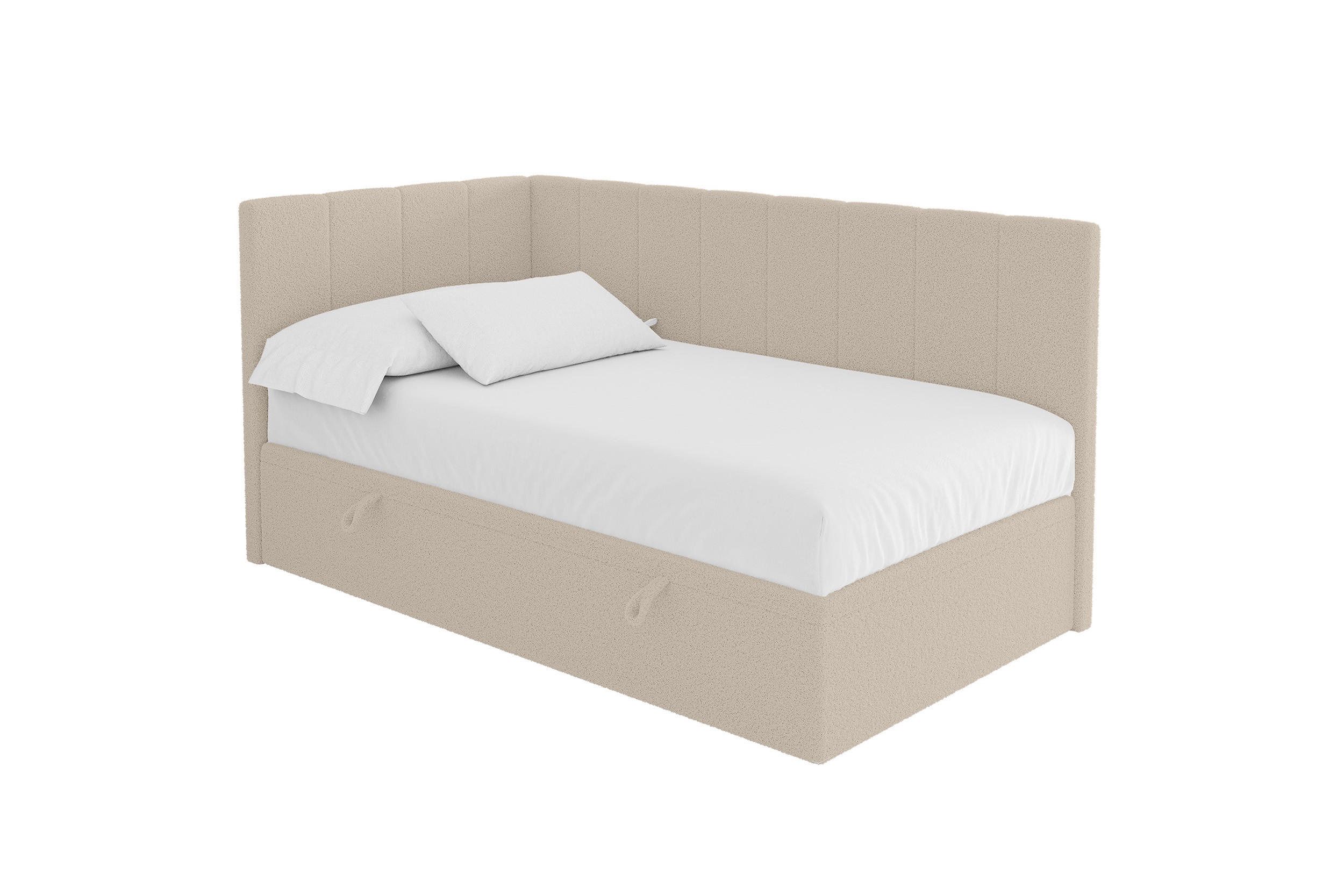 ALTDECOR JEDNOLŮŽKOVÁ POSTEL pro mládež s úložným prostorem vpravo, bez matrace - LOVY 100x200 tmavě béžová