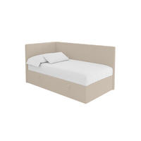 EINZELBETT Jugendbett mit Bettkasten Rechts, ohne Matratze - LOVY 80x200 Dunkelbeige - Mokka, Holzwerkstoff/Textil (80/200cm) - ALTDECOR