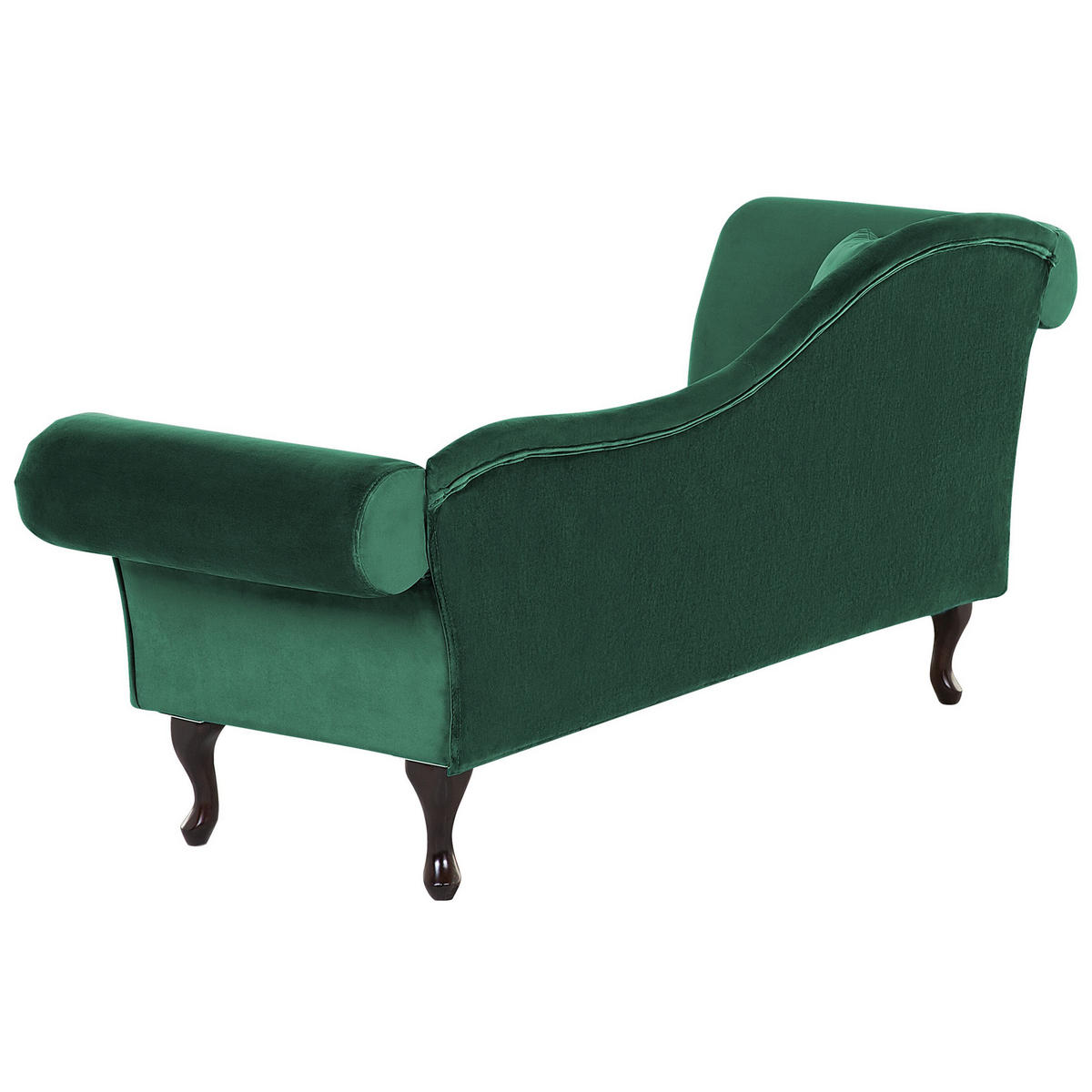 CHAISELONGUE Samtstoff dunkelgrün linksseitig Lattes - Grün, Textil (188/87/59cm) - Beliani