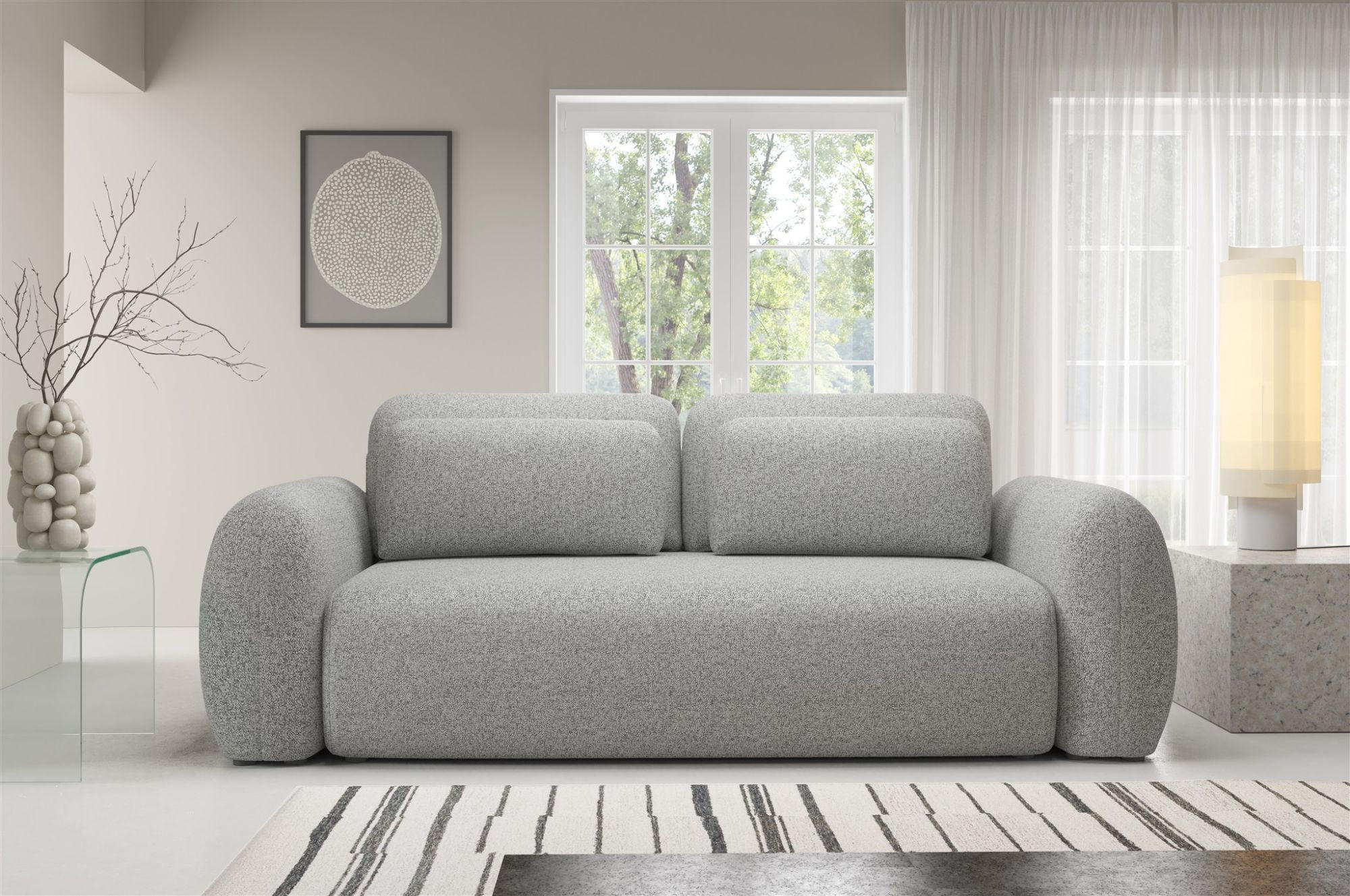 SCHLAFSOFA Gaston - Hellgrau, Holzwerkstoff/Textil (266/95/110cm) - Fun Möbel