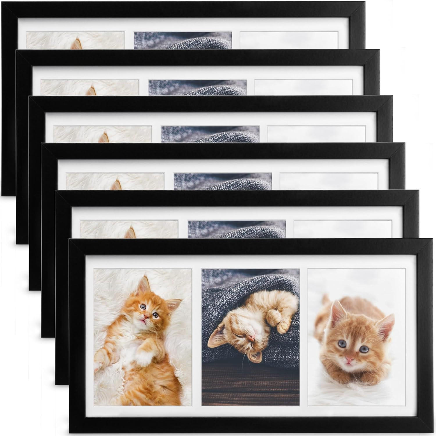BILDERRAHMEN Galeria 10x15cm Schwarz (6tlg) - Schwarz, Holzwerkstoff (20/2/37cm) - BoMoe