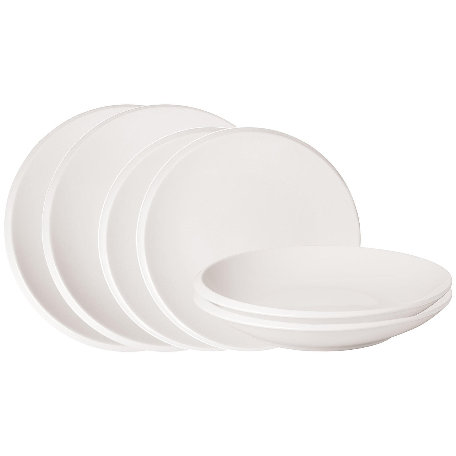 SCHALEN- UND TELLERSET NewMoon weiß 6er Set - Weiß, Keramik (1/1/1cm) - Villeroy & Boch