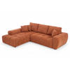 SOFA 3-Sitzer, Terrakotta - Rot, Textil (205/270cm) - Oviala