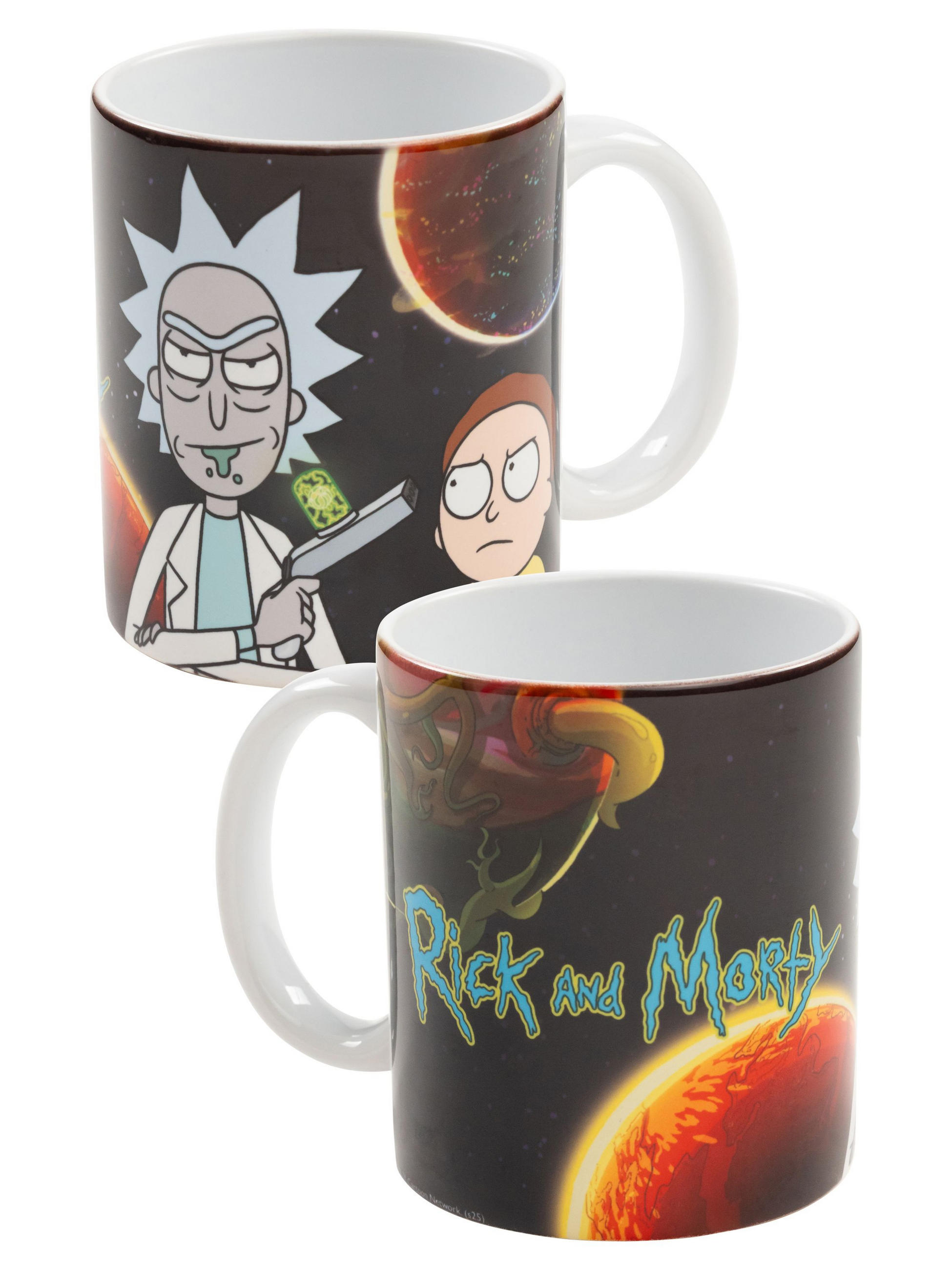 KAFFEEBECHER Rick and Morty Planet Schwarz 320 ml - Schwarz, Keramik (0.32L) - United Labels