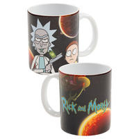 KAFFEEBECHER Rick and Morty Planet Schwarz 320 ml - Schwarz, Keramik (0.32L) - United Labels