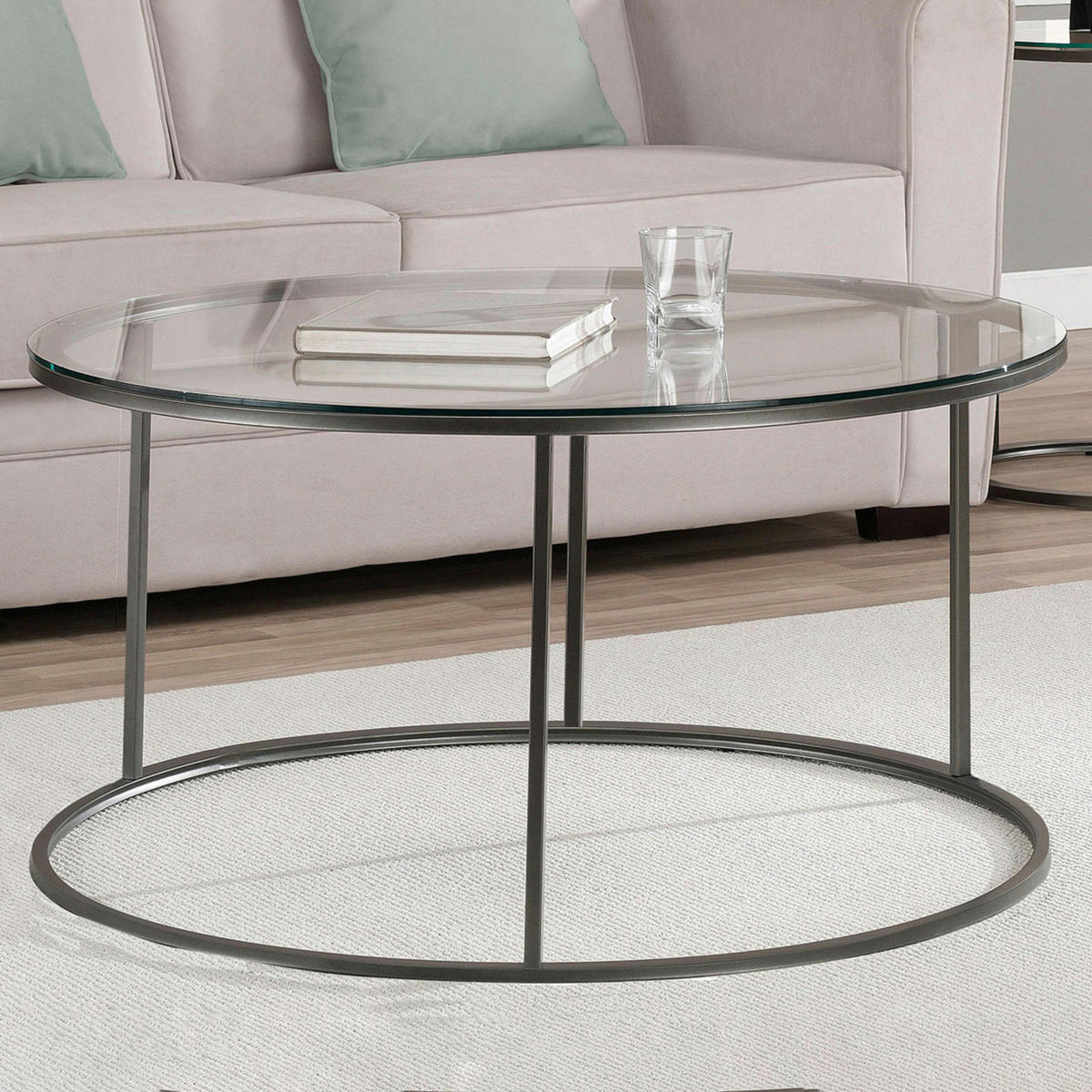 COUCHTISCH Kolari 45/80/80 cm - Klar, Metall (80/80/45cm) - [en.casa]