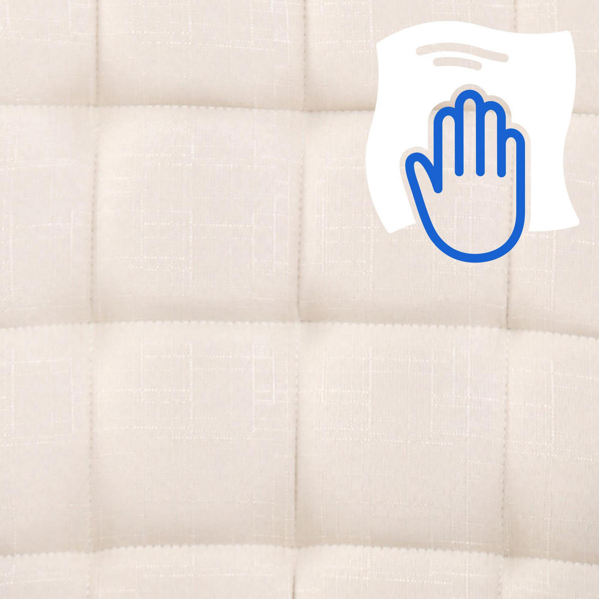 DREHSTUHL Stoff creme - Chromfarben/Creme, Textil/Metall (56/93/60cm) - CLP