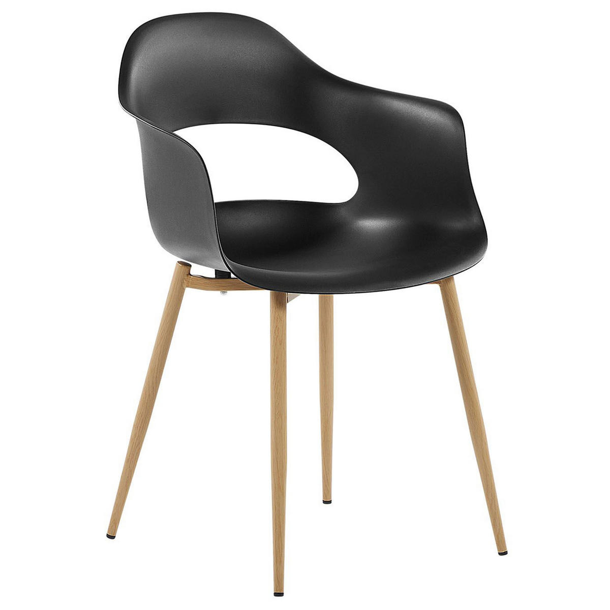 ESSZIMMERSTUHL 2er-Set Kunststoff Schwarz Utica - Schwarz, Kunststoff/Metall (54/81/47cm) - Beliani