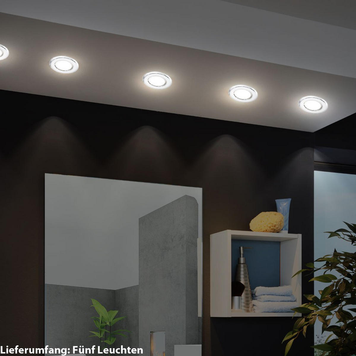 LED EINBAUSTRAHLER Chrom Silber - Silberfarben, Metall (8/8/13.5cm)
