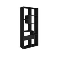 REGAL Bibliothek, Schwarz, 67/31/162cm - Schwarz, Holzwerkstoff (67/162/31cm) - Skraut Home