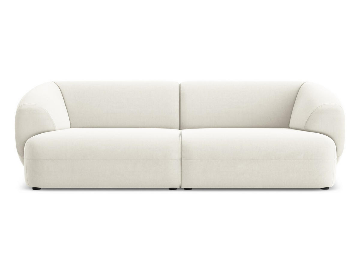 4-SITZER-SOFA Samt Stoff Beige - Beige/Creme, Kunststoff/Textil (232/81/98cm) - Makamii