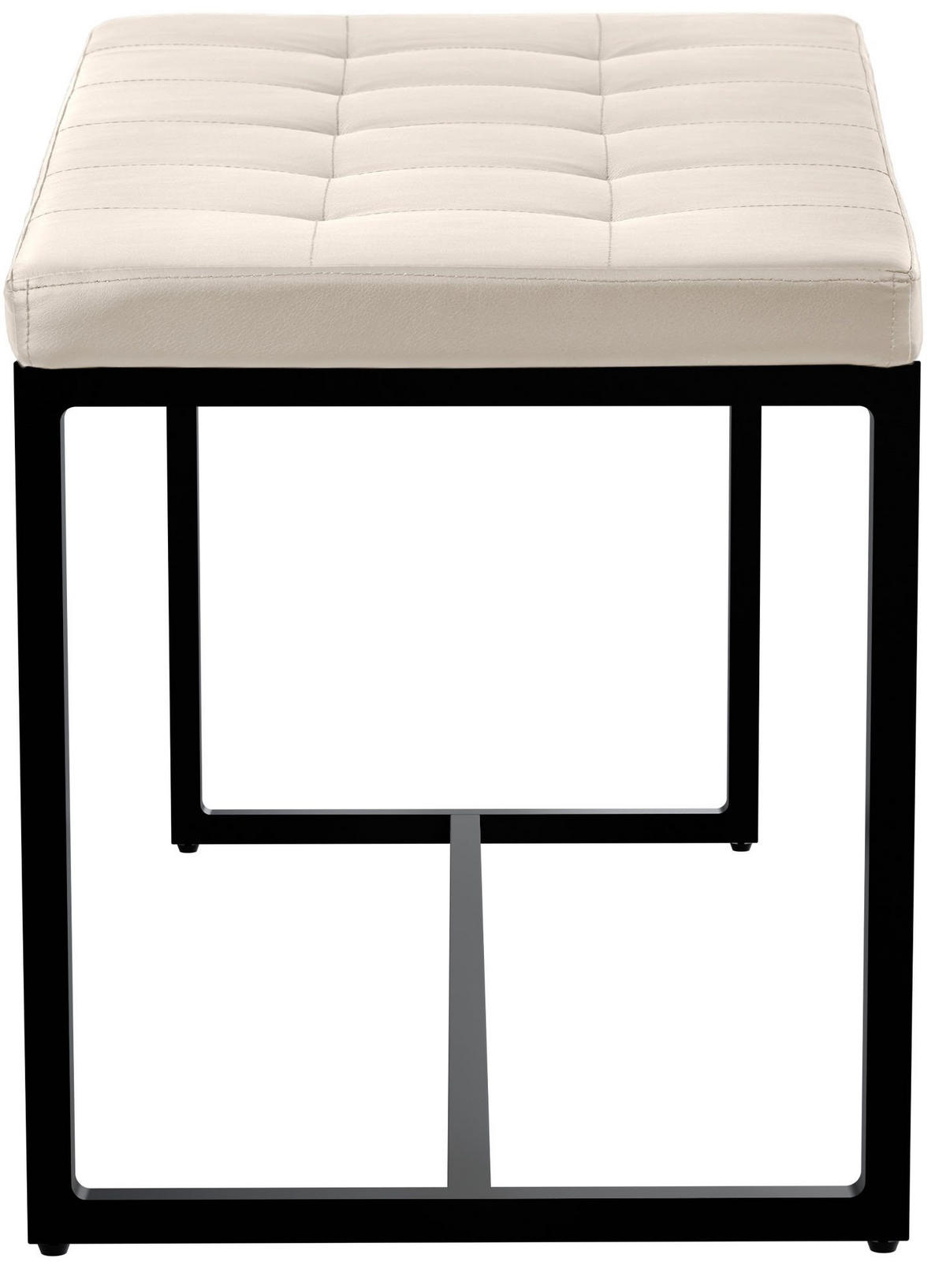 SITZBANK 100/40 cm Kunstleder creme - Creme/Schwarz, Textil/Metall (100/48/40cm) - CLP