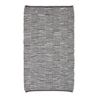 LEDERTEPPICH geometrisch mit Webmuster 90/150 cm - Schwarz, Leder (90/150cm) - Homescapes