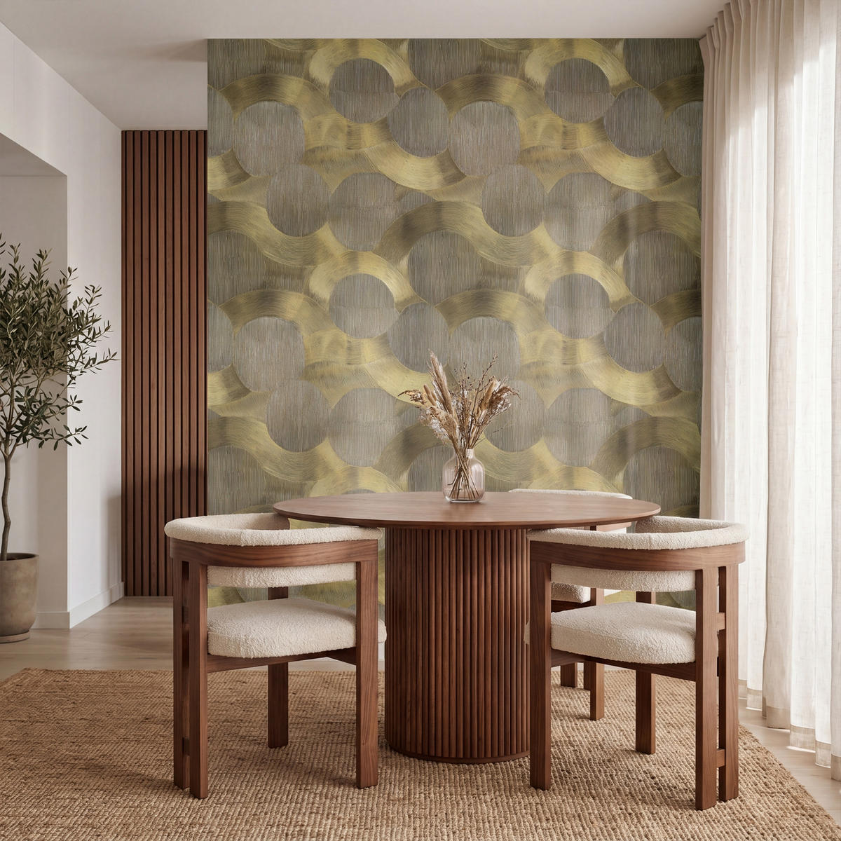 TAPETE - Modern - Geometrisch - Gold - 220x280 cm - Goldfarben, Papier (220/280cm) - OnlyWow