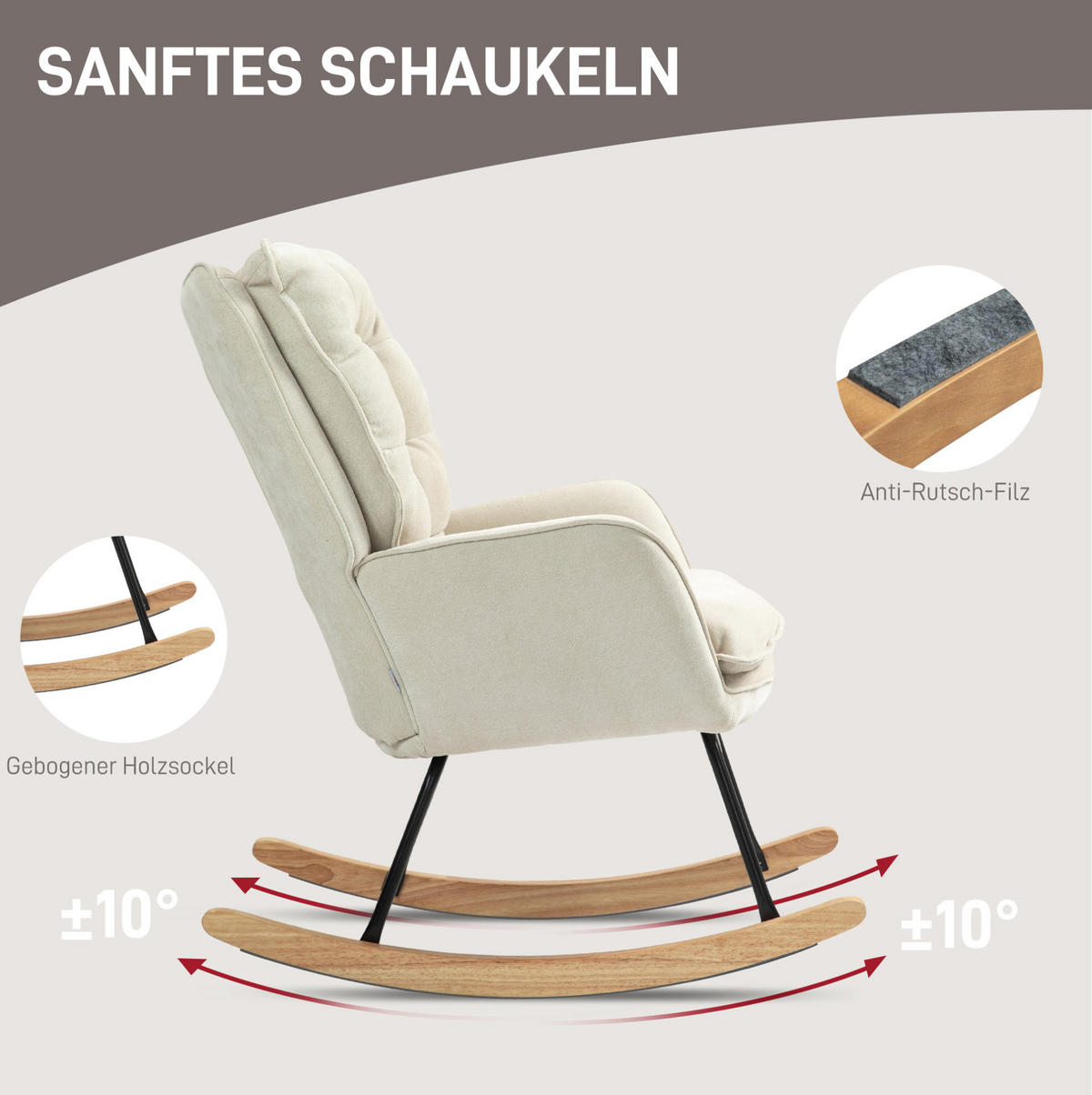 HOUPACÍ křeslo 71/98,5/97 cm s područkami a žinylkovým potahem, ergonomická opěrka zad, Béžová - béžová, textil (98.5/97/71cm) - Redom