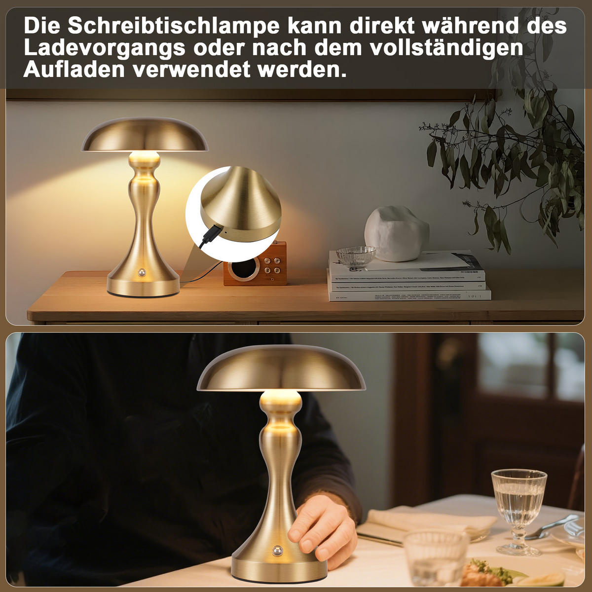 TISCHLAMPE Ronan 15.5/15.5/22 cm - Goldfarben, Metall (15.5/15.5/22cm) - ZMH