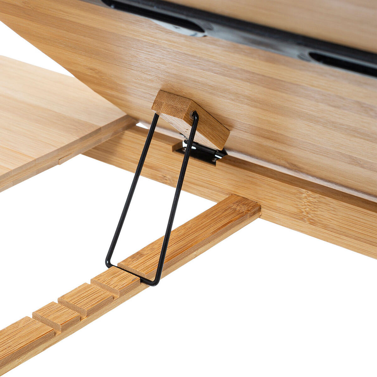 SERVIERTABLETT mit ausklappbaren Beinen, Bambus, 54 x 34 cm - Beige, Holz (5.5/35/55cm) - 5five Simply Smart