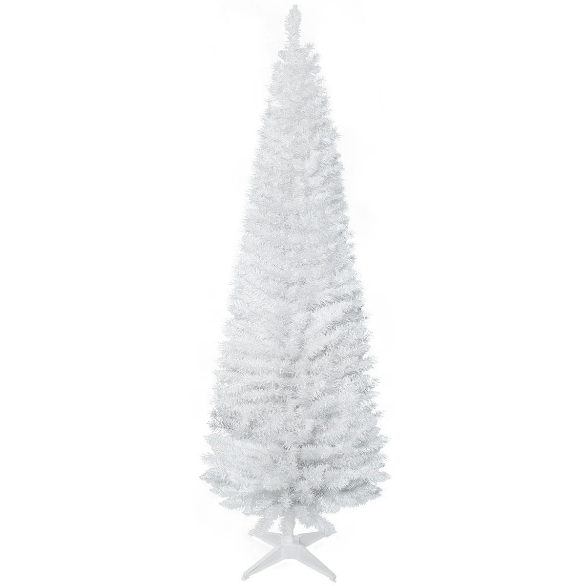 WEIHNACHTSBÄUME Weiß 55.0/55.0/180.0cm - Weiß, Kunststoff (180cm)