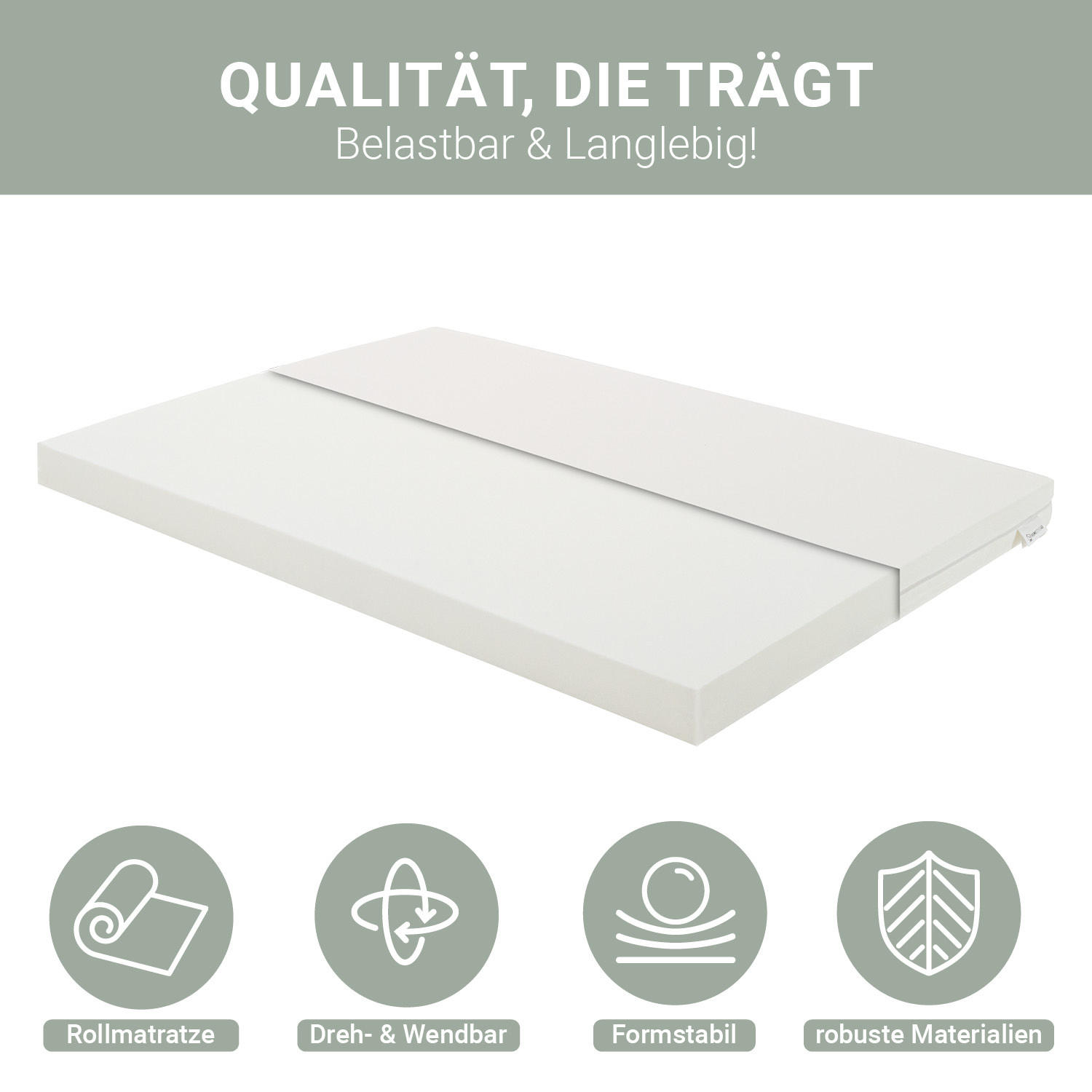 SCHAUMSTOFFMATRATZE mit H2 120/200/12 cm - Weiß, Textil (120/200cm) - Homestyle4u