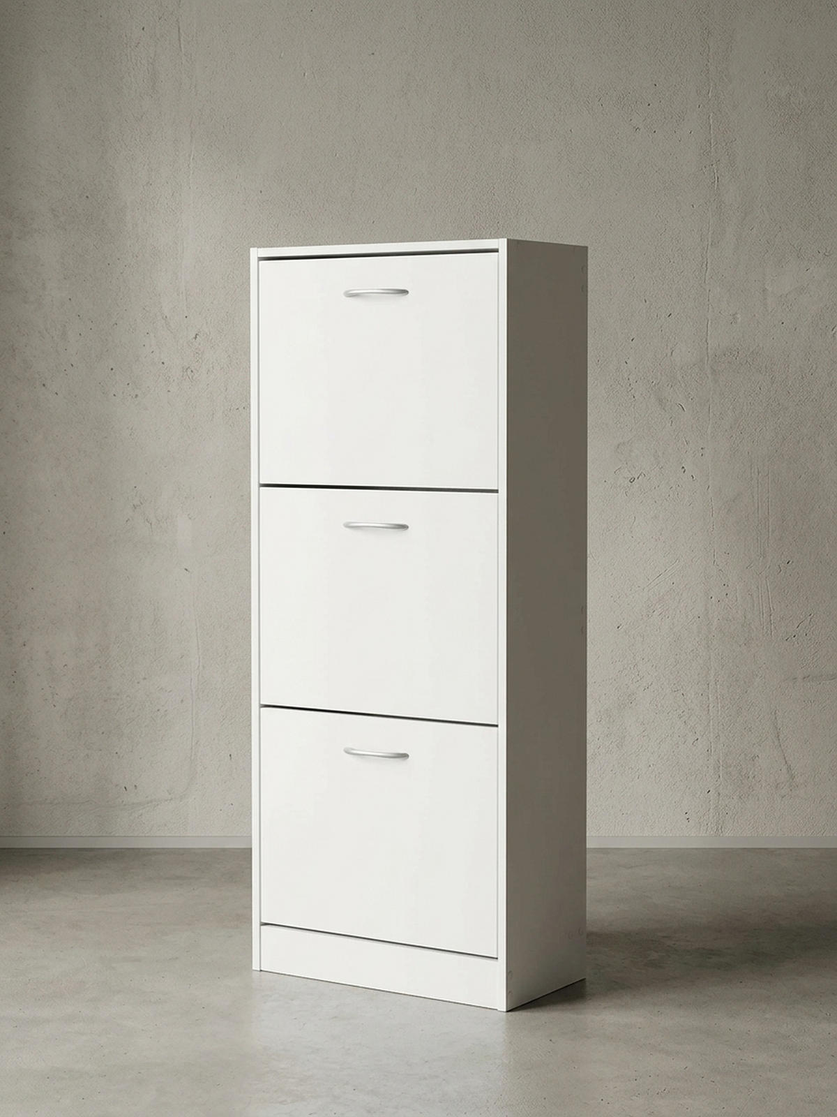 SCHUHSCHRANK – Weiß, 3 Fächer, für ca. 18 Paar Schuhe, 50x125x24 cm - Weiß, Holz (50/125/24cm) - KADIMA DESIGN