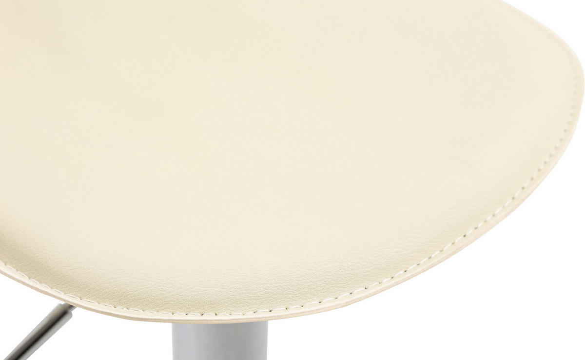 BARHOCKER Lederlook creme - Chromfarben/Creme, Textil/Metall (39/73/41cm) - CLP