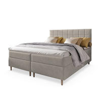 BOXBETT IBIZA 180x200 cm mit Matratze und Topper - Beige - Beige, Holz (180/200cm) - MASSENO
