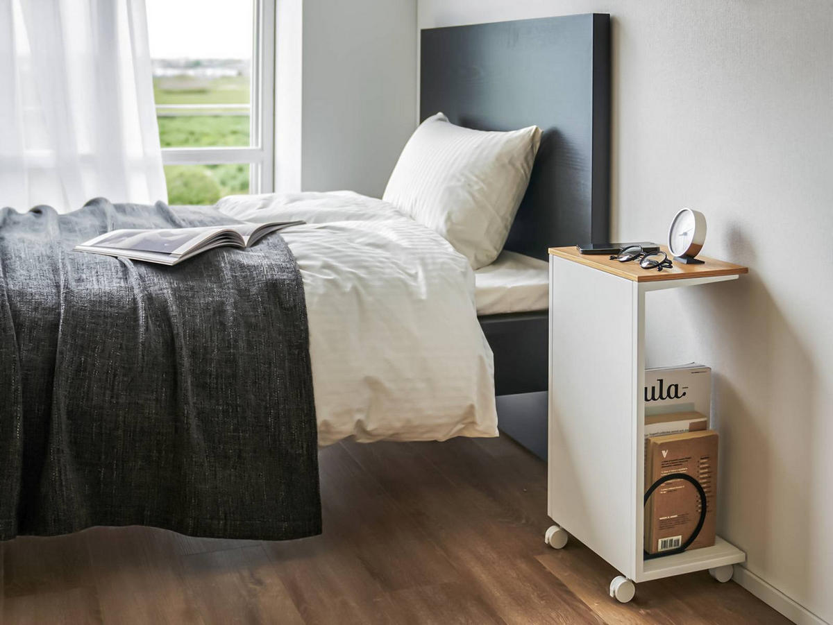 BEISTELLTISCH Tower weiß 31/55/22 cm - Weiß, Metall (22/31/55cm) - Yamazaki