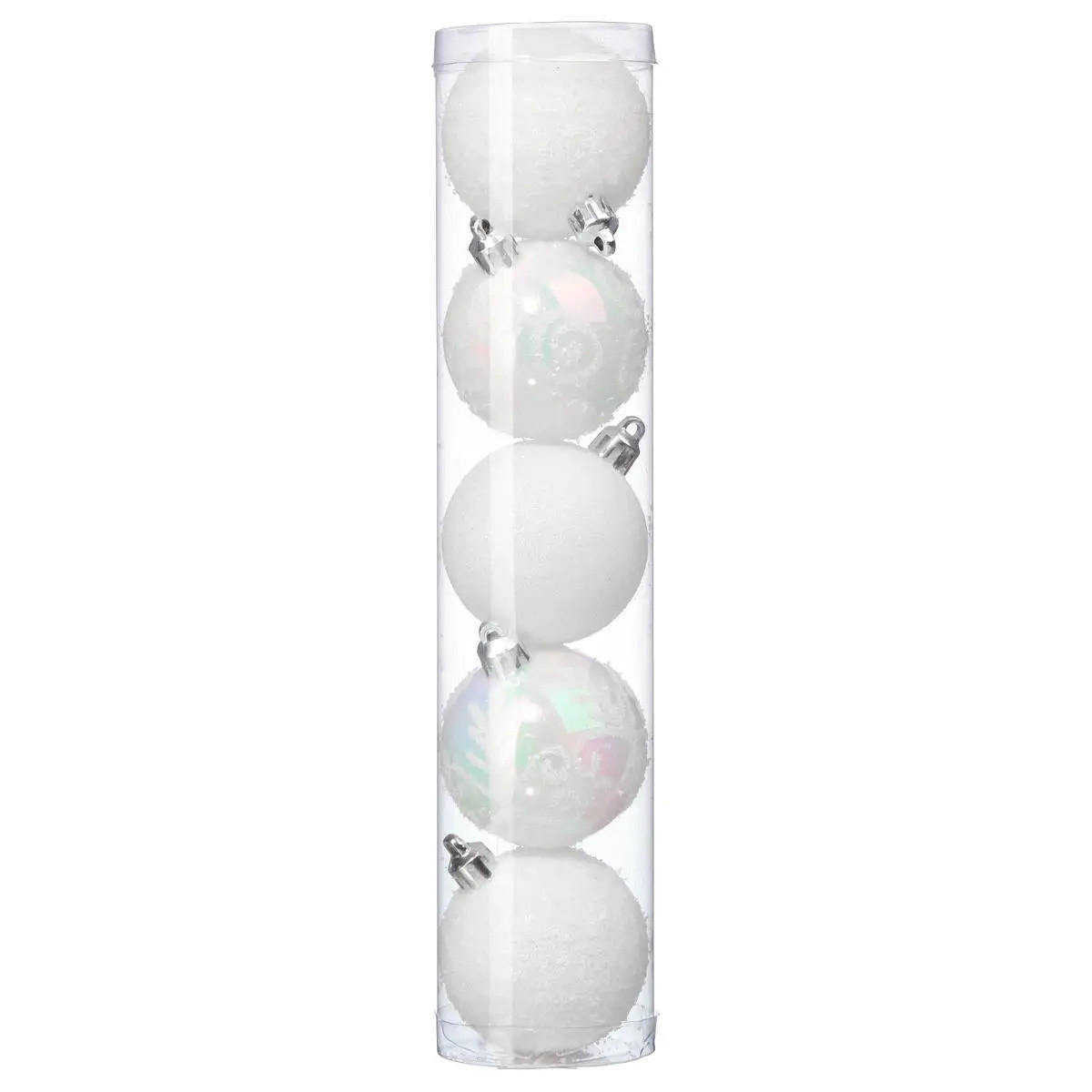 WEIHNACHTSKUGELN 5er-Set 5/5/6,3 cm - Weiß, Kunststoff (5/6.3/5cm) - Atmosphera Createur d´interieur