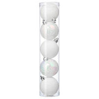 WEIHNACHTSKUGELN 5er-Set 5/5/6,3 cm - Weiß, Kunststoff (5/6.3/5cm) - Atmosphera Createur d´interieur