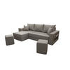ECKSOFA Vegas mit Schlaffunktion und Ablagefläche + zwei Hocker - Beige, Textil (260/140cm) - SIMKAM Furniture
