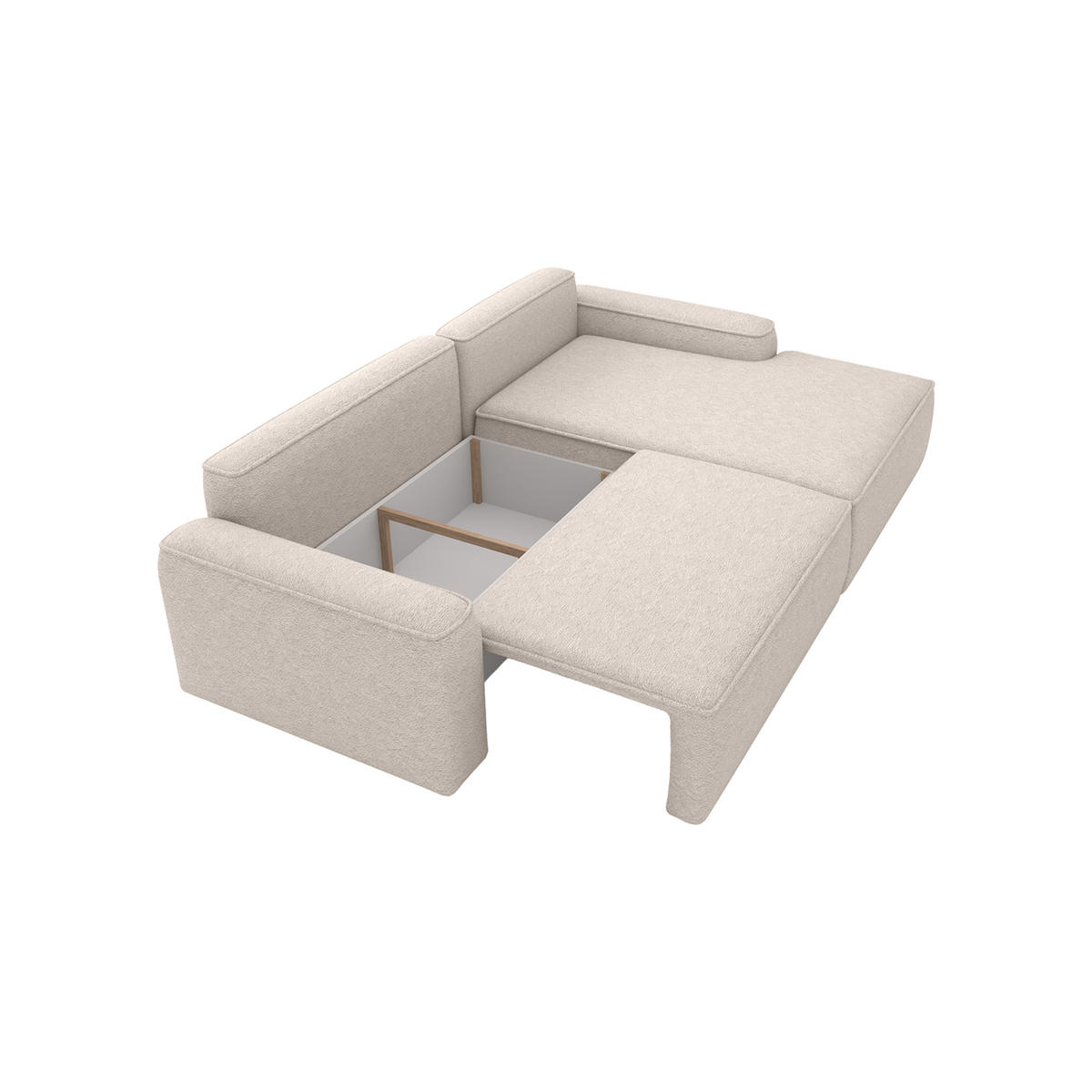 ECKSOFA OTATTI mit Schlaffunktion, Beige - Beige, Textil (245/160cm) - Fedve