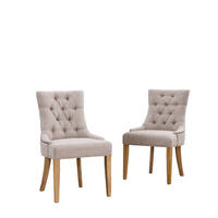 STUHL-SET DE-36436 2 Stück mit Eichenholzbeinen Beige - Beige, Holzwerkstoff (63/92/56.5cm) - ComfortXL