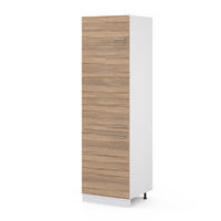 KÜHLUMBAUSCHRANK R-Line Sonoma 60 cm - Weiß/Sonoma Eiche, Holzwerkstoff (60/206.8/57cm) - Vicco