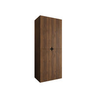 DREHTÜRENSCHRANK Espresso 90 cm - Nussbaumfarben/Schwarz, Holzwerkstoff/Kunststoff (90/203/50cm) - MIRJAN24