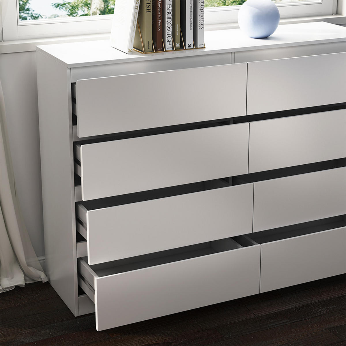 KOMMODE Calisto Weiß 138 x 101.5 cm - Weiß, Holzwerkstoff (39/101.5/138cm) - Vicco