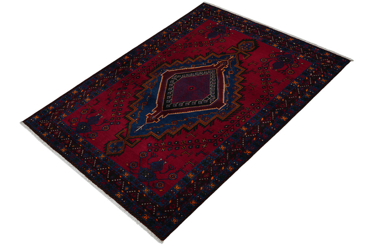 ORIENTTEPPICH handgeknüpft Afshar Rot 236/151 cm Schurwolle - Rot, Textil (151/236cm) - Looma