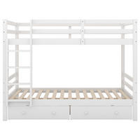 ETAGENBETT Kinderbett 140x200 cm mit Stauraum und Schubladen, Weiß - Weiß, Holz (140/200cm) - ComfortXL