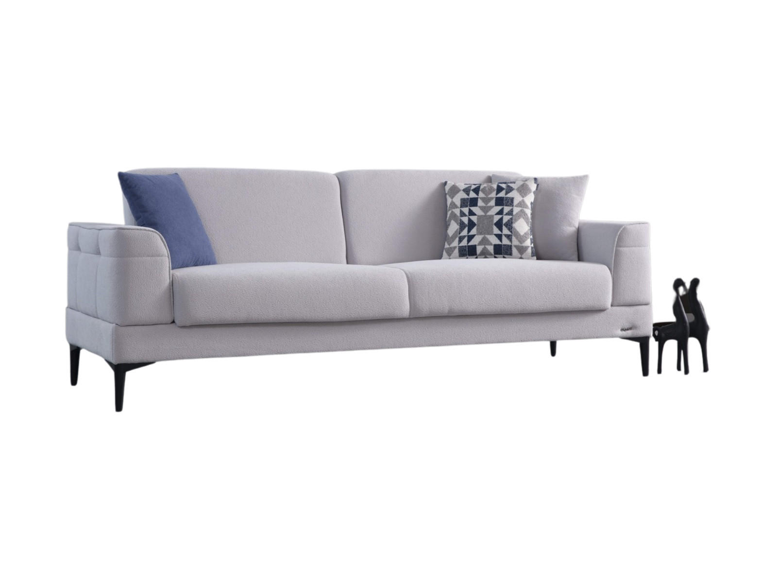 SOFA Maja 2-Sitzer Bouclé Grau - Grau, Kunststoff/Textil (180/85/90cm)