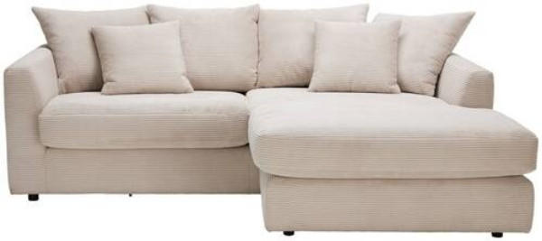 Canapé d'angle en tissu cord beige 235x175cm