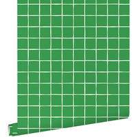 TAPETE Karomuster 50 x 900 cm - Grün, Papier (50/900cm) - ESTAhome