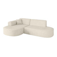 ECKSOFA Ottomane Links MARI-L1 - 243x171x79 cm Creme Tissu - Creme/Schwarz, Holzwerkstoff/Kunststoff (243/171cm) - ALTDECOR