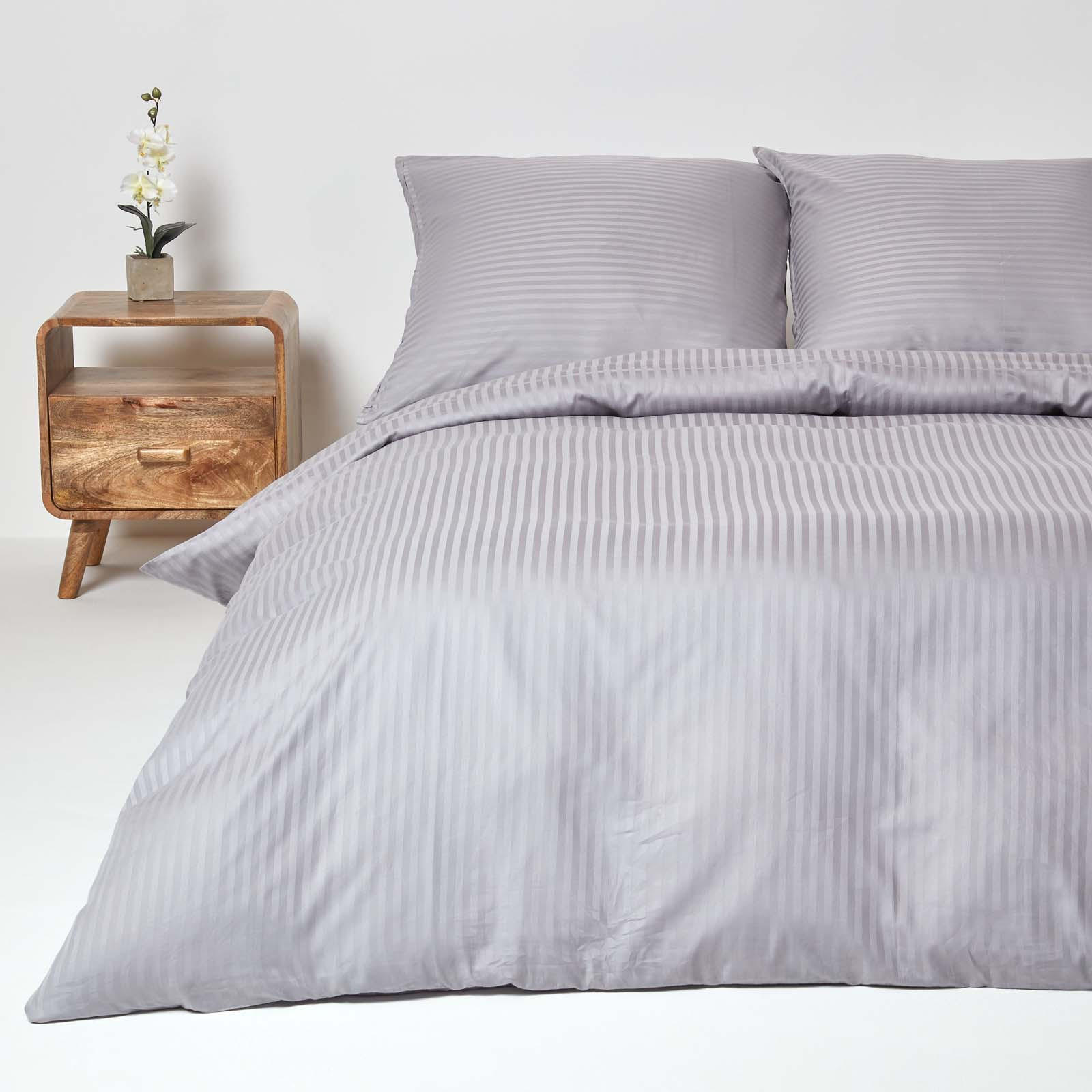 BETTWÄSCHE Damast Fadendichte 330 - Grau, Textil (240/220cm) - Homescapes