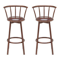 BARHOCKER-SET Fabio Braun Lederlook Gepolstert - Braun, Holz (43/96/52cm) - Bessagi Home