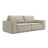 3-SITZER SOFA mit Schlaffunktion Samt Stoff Creme - Perlmutt/Creme, Kunststoff/Textil (255/85/105cm) - Makamii