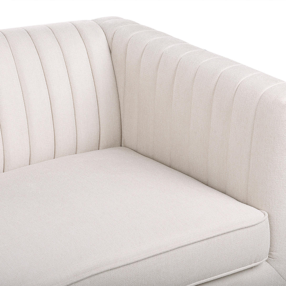3-SITZER-SOFA beige Skaule - Dunkelbraun/Beige, Textil (205/71/82cm) - Beliani