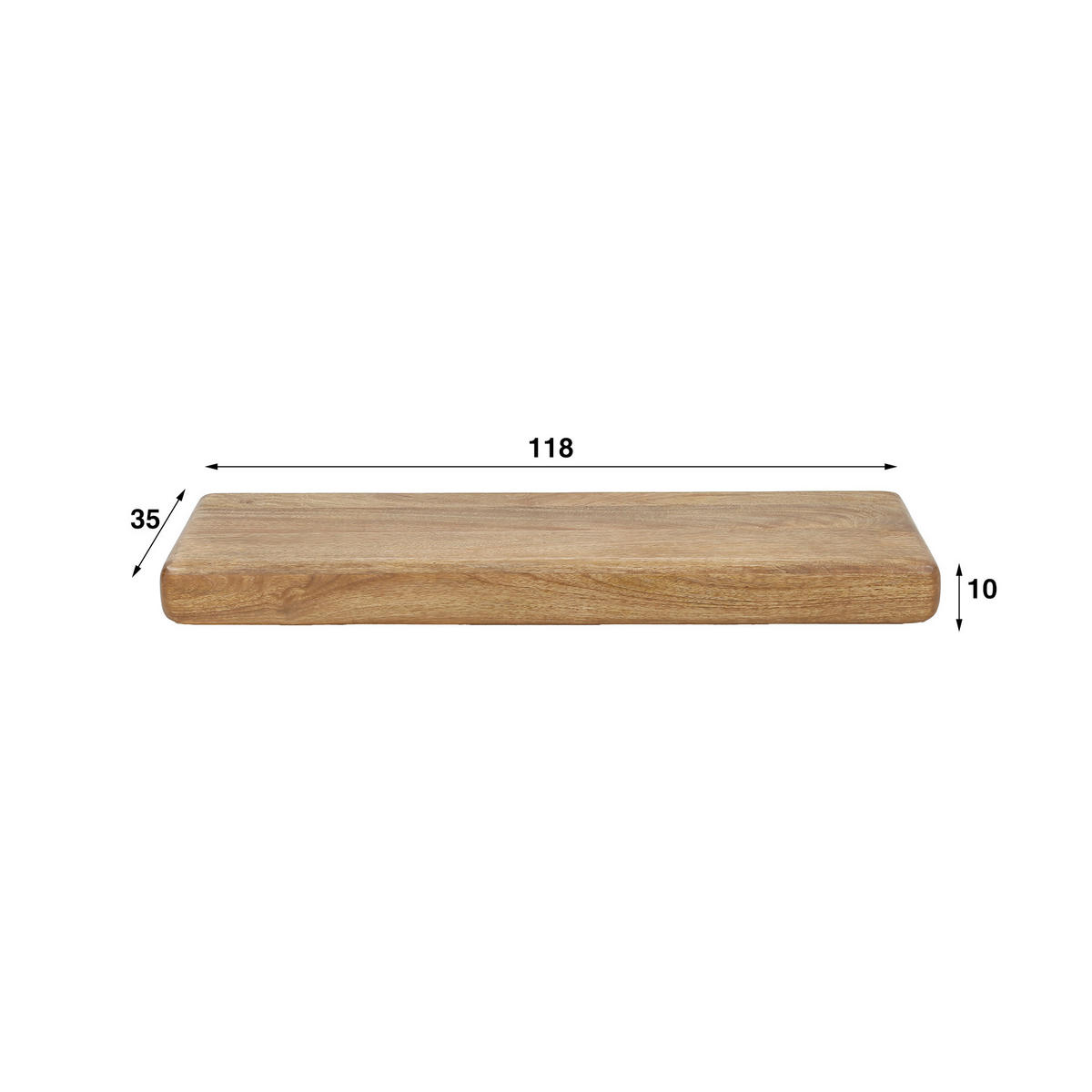WANDREGAL Sleek Beige 35/118/ 10 cm - Beige, Holz (118/10/35cm) - Hoyz Collection