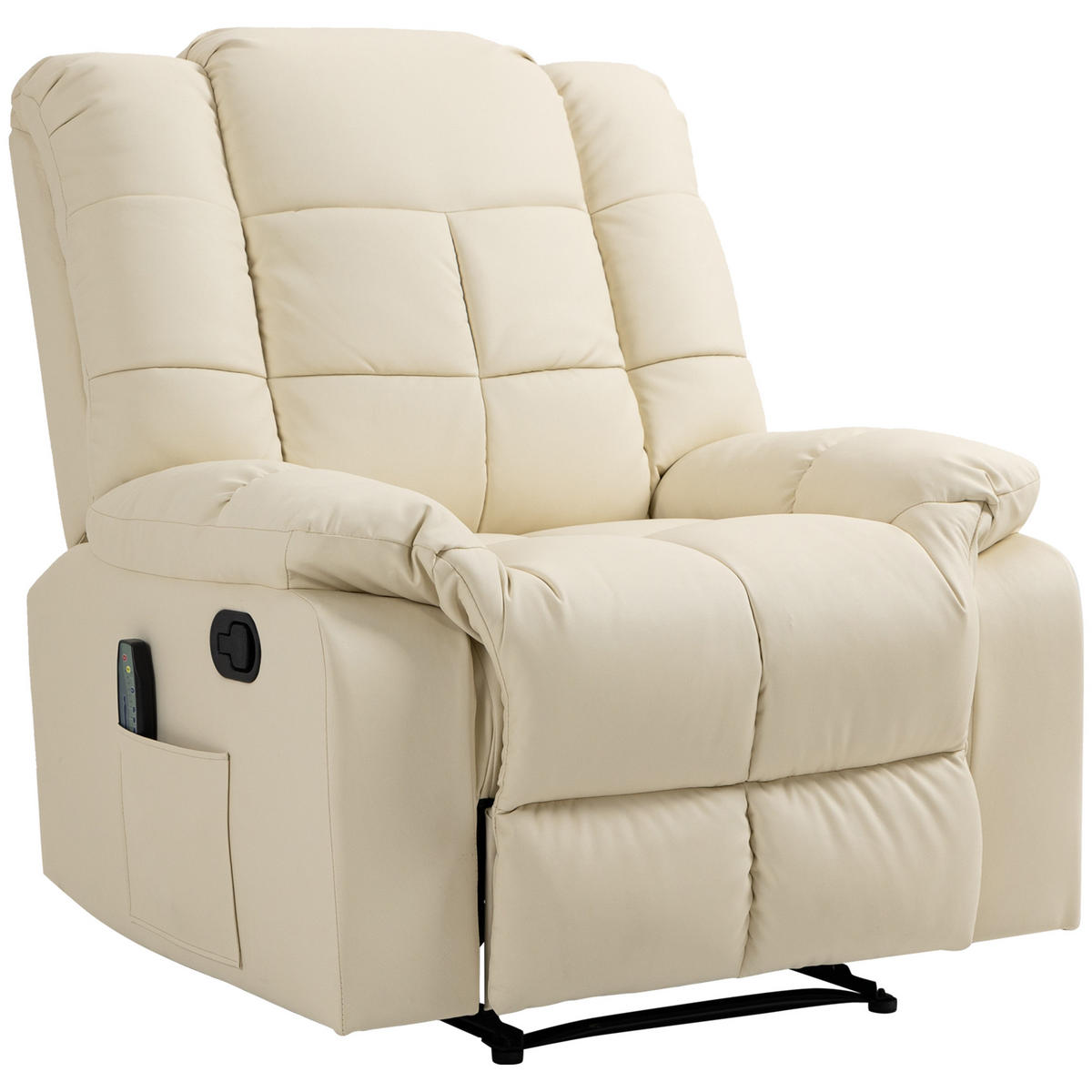 MASSAGESESSEL DE-06343 8 Vibrationspunkte, 165° neigbar Cremeweiß - Creme, Holz/Metall (99/99/94cm) - ComfortXL