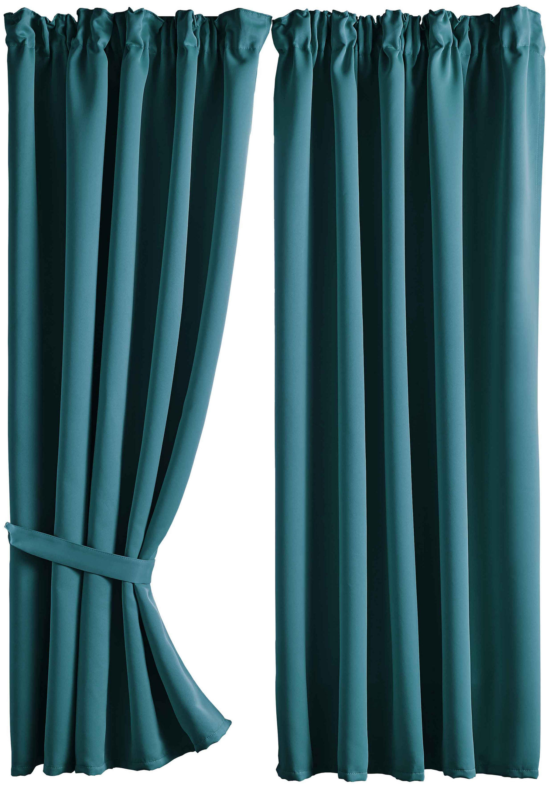 VORHANG 2ER SET NEWYORK HxB 160x140 cm Petrol - Petrol, Textil (140/160cm) - Gardinenbox