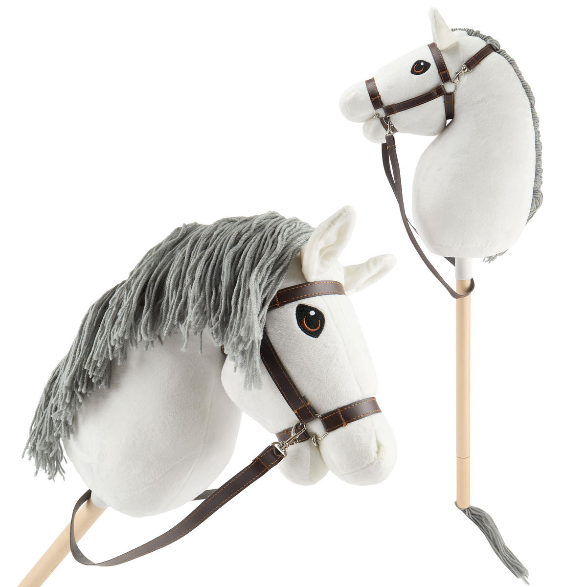 HOBBY-HORSE weiß - Größe M - Weiß, Textil (35/79cm) - Bieco Spielwaren