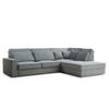 ECKSOFA Kirou Blau grau Webstoff - Rechts Seite - Blaugrau/Schwarz, Holz/Holzwerkstoff (225/311cm) - Maison de Reve